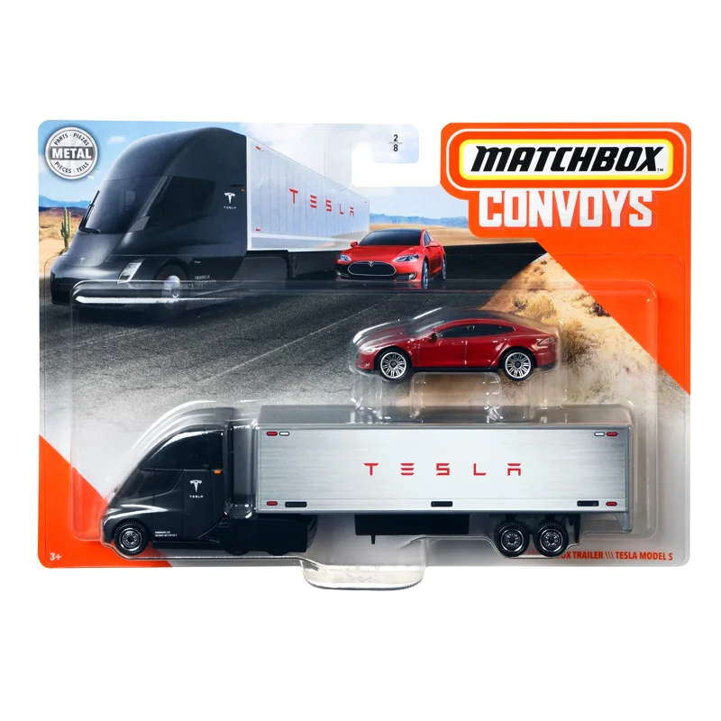 Mattel Matchbox Convoys City Car Models Engineering Transport Alloy Trailer Trolley Towing Container Toys for Boys Tanker Truck