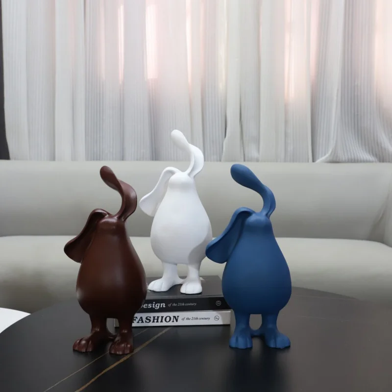 European Creative Abstract Long Ears Rabbit Resin Decorations Children's Room Living Room Entrance Model Room Home Decorations