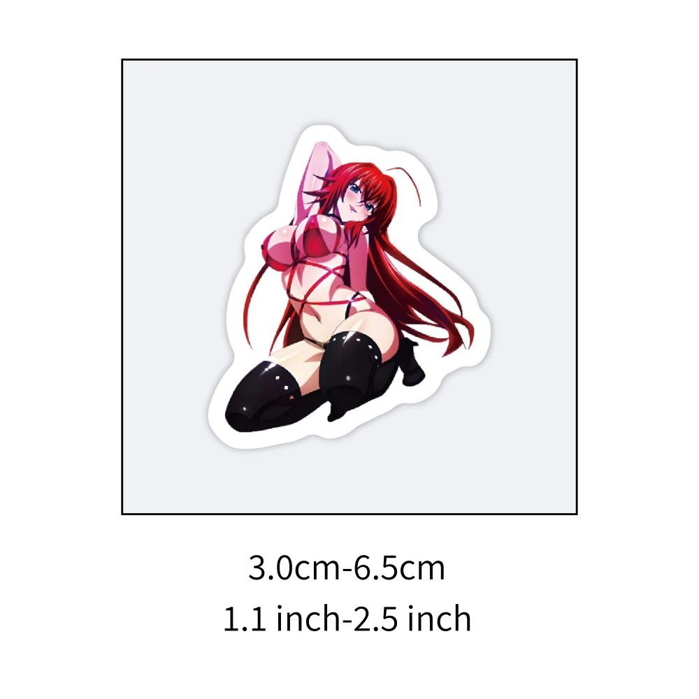 10/30/60 قطعة المدرسة الثانوية DxD أنيمي رياس جريموري ملصقات Himejima Akeno الكرتون فتاة ملصق حقيبة الكمبيوتر المحمول الهاتف الشارات ديكور