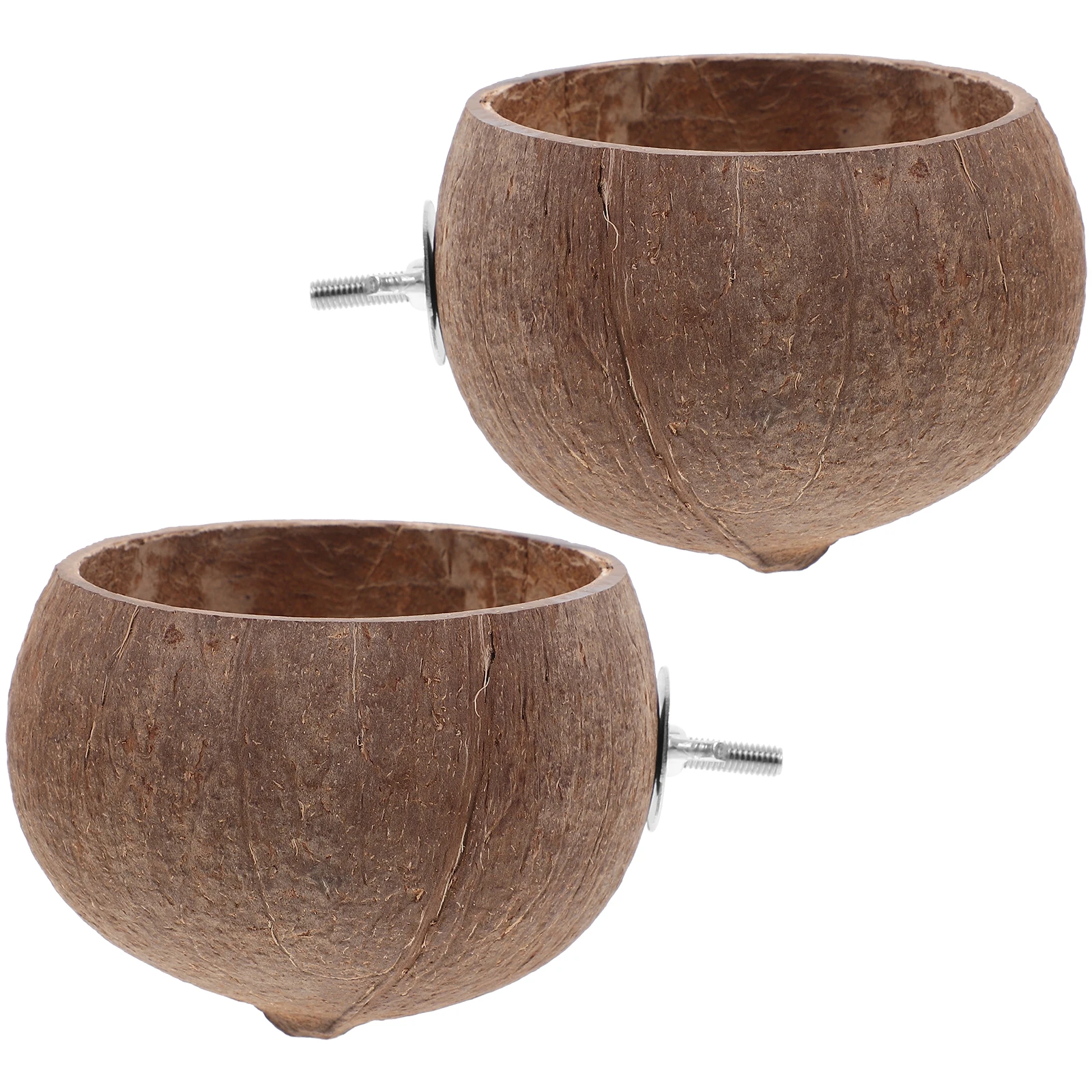 

2pcs Coconut Shell Pet Feeder Large Capacity Deep Bowl Durable for Hamster Cage Feeding Storage Bowl Pet Container Waterer