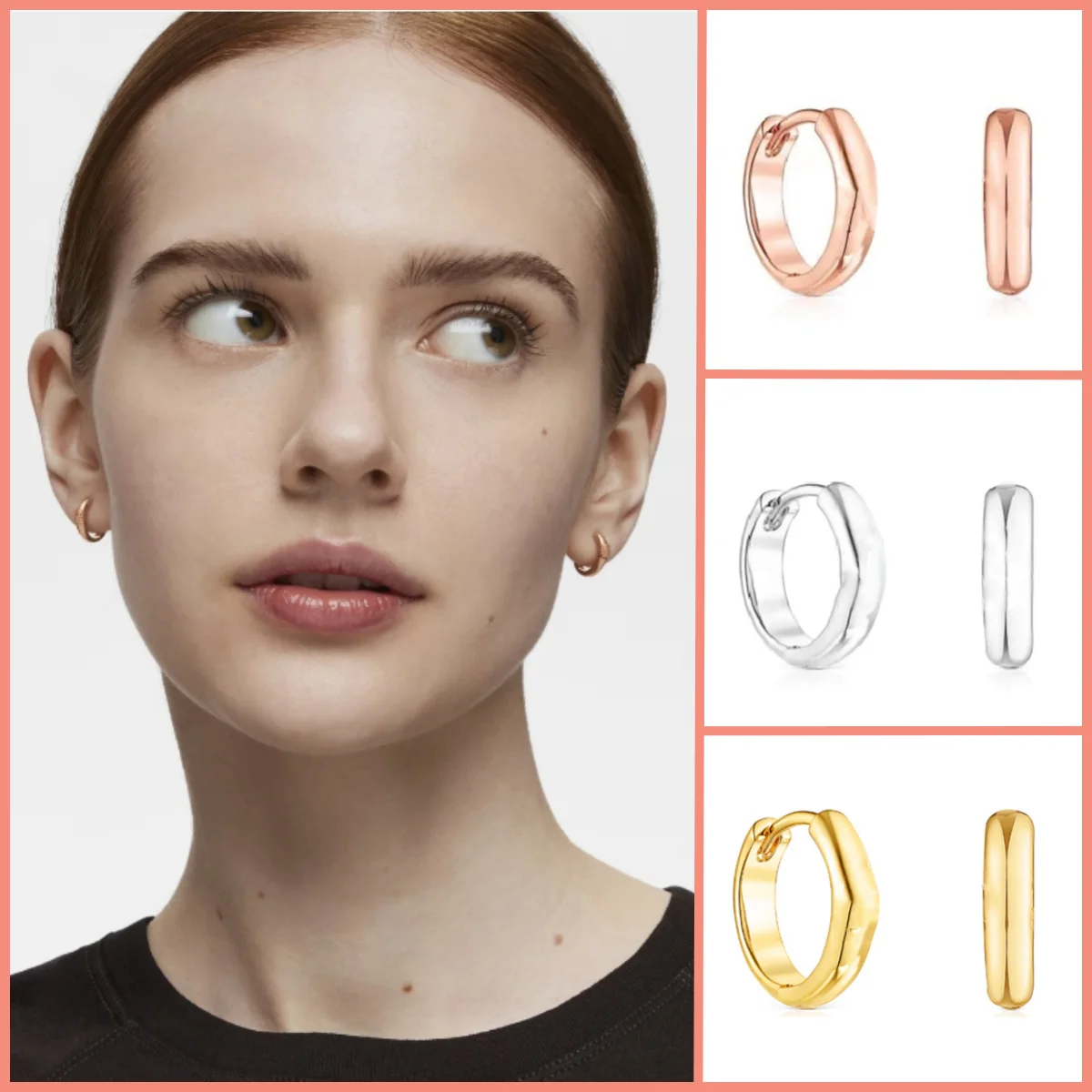 

2024 Ladies Party High Quality Temperament jewelry plated rose gold fashion earrings Simple light girlfriend birthday gift