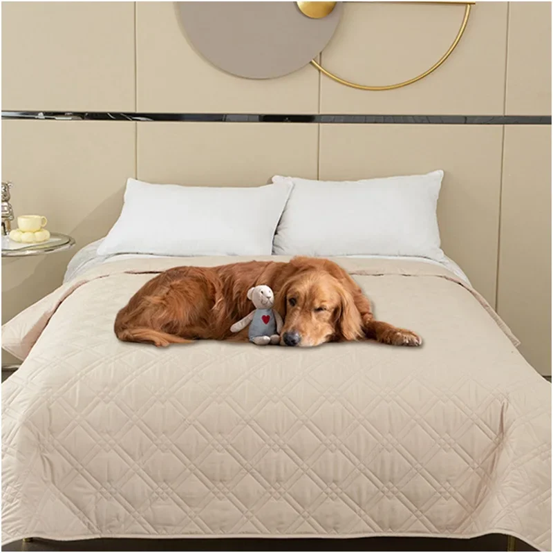 Waterproof Bedspread Pets Dog Cat Kids Non-Slip Pad Bed Sheet Cover Quilted Mattress Pads Washable Mattress Protector Covers