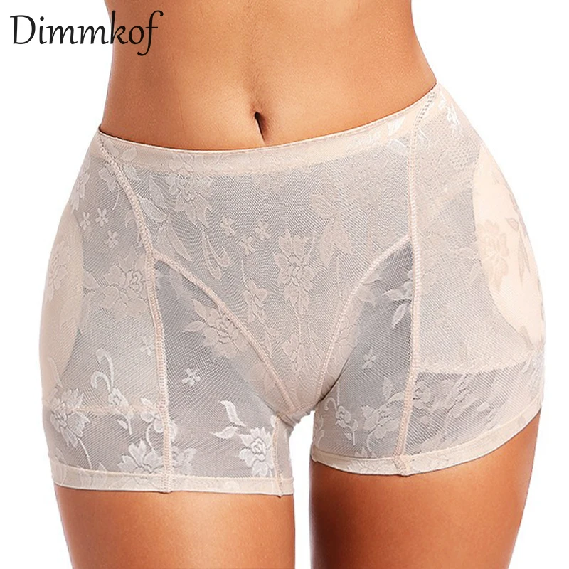 

Dimmkof Butt Lifting Lace Shapewears With Sponge Cushion Women's Thigh Slimming Panties Body Shaper Breathable Shaping Brief