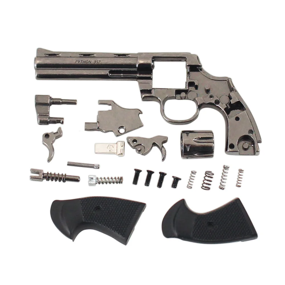 Mini Pistol Key Ring, 1:3 Scale Detachable Revolver Model, Rotatable Cylinder Metal Keychain Backpack Pendant Hobby Decor