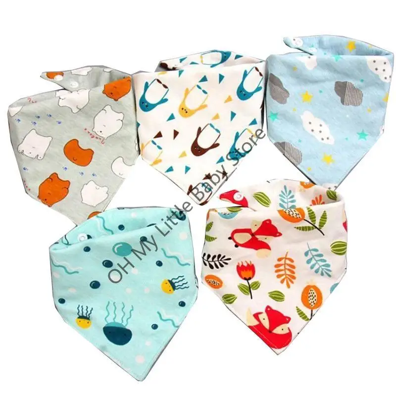 

M76C 5 шт., нагрудники для кормления детей, полотенце для слюны, треугольные шарфы, бандана, мягкие хлопковые нагрудники, ткань