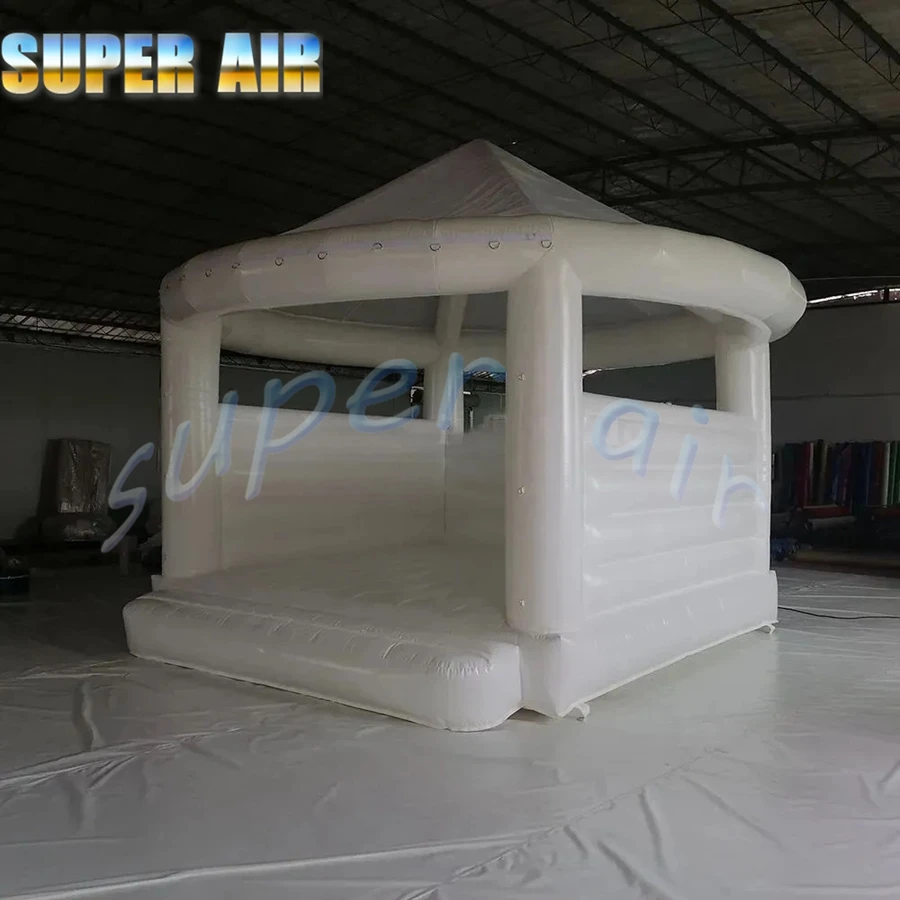 Commerciële witte springkasteel opblaasbare springtent volwassen kinderen springkasteel voor huwelijksfeest