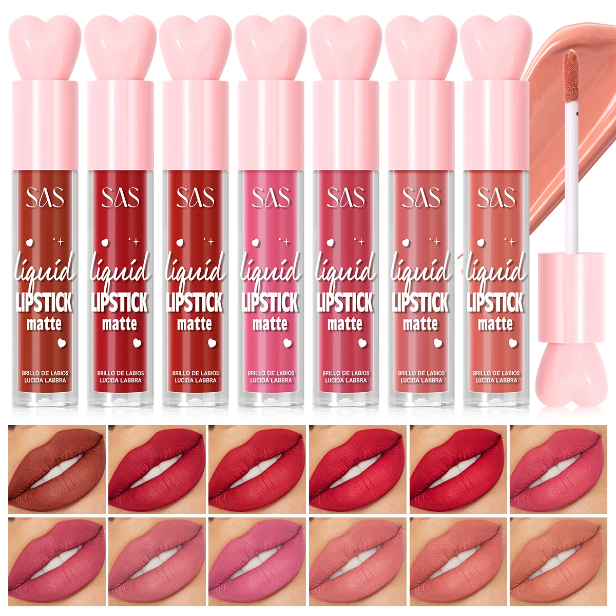 Matte liquid lip gloss, 12 colors, long-lasting, waterproof, non-staining, velvet matte lip gloss lipstick