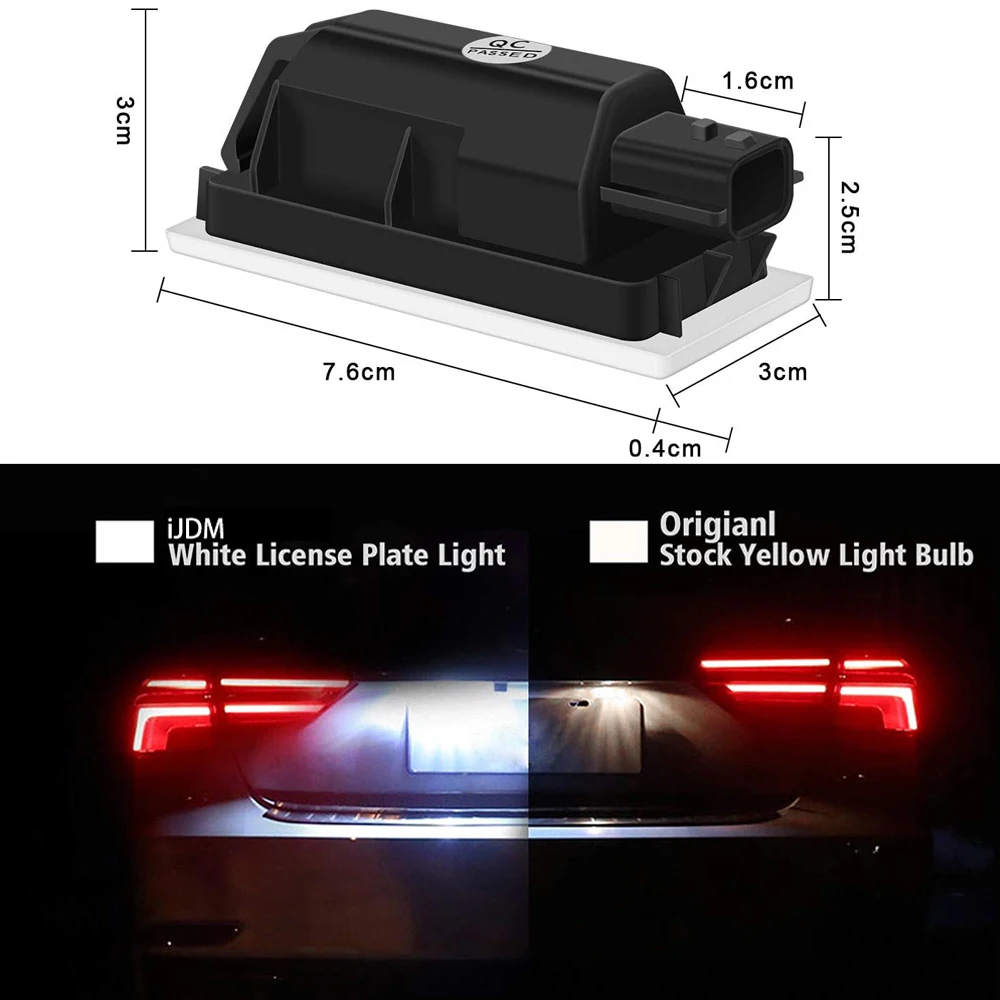 2pcs LED Number Plate Light for Renault Clio Laguna 2 Megane 3 Twingo Master Vel Satis Wind Trafic Twizy License Plate Light