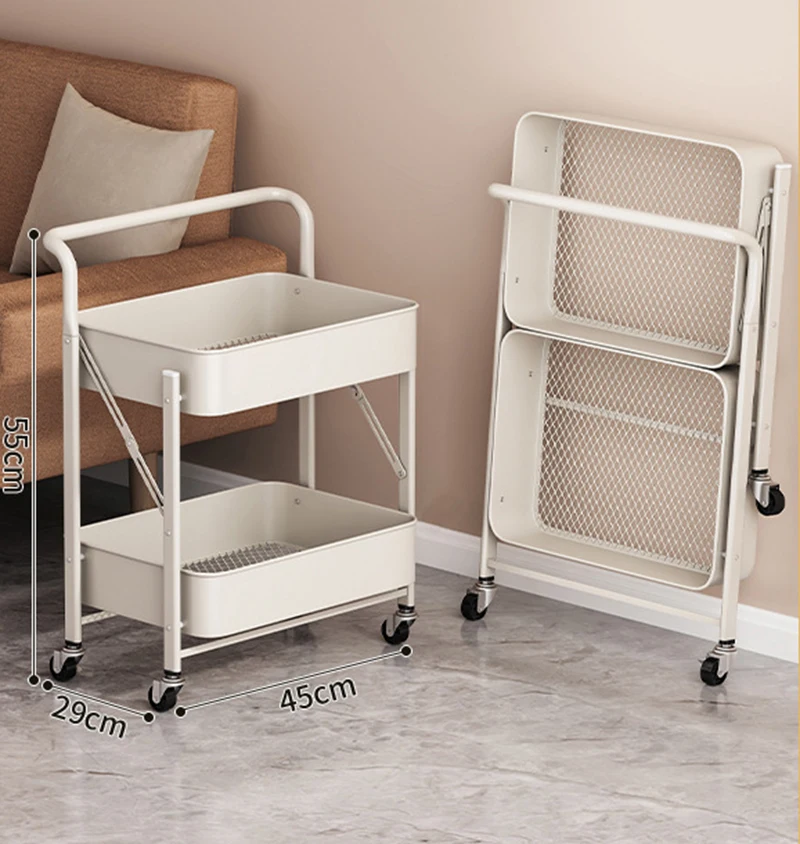 Kitchen Storage Holder Household Removable Foldable Storage Rack Multi-purpose Bedroom Toy Cosmetics Organizers Racks on Wheels
