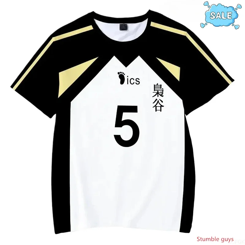 Nekoma Volleyball-Uniform Cosplay T-Shirt Haikyuu Anime Kuroo Kozume Herren Outdoor-Sportbekleidung Kinder Jungen Kleidung Oberteile