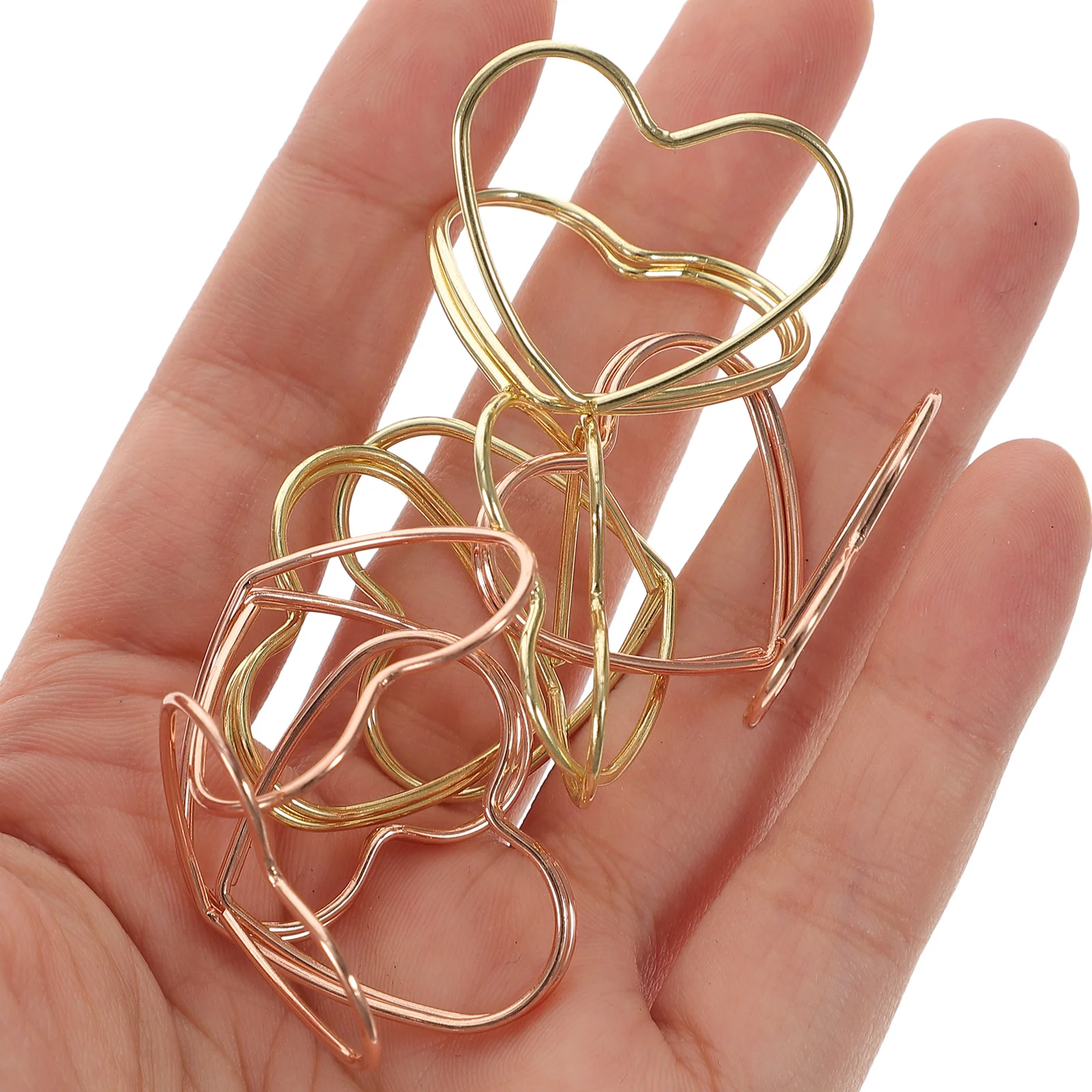 

24Pcs Heart Paper Clips Creative Alloy Decorative Office Document Fixing Clips for School Office Supplies File Clip