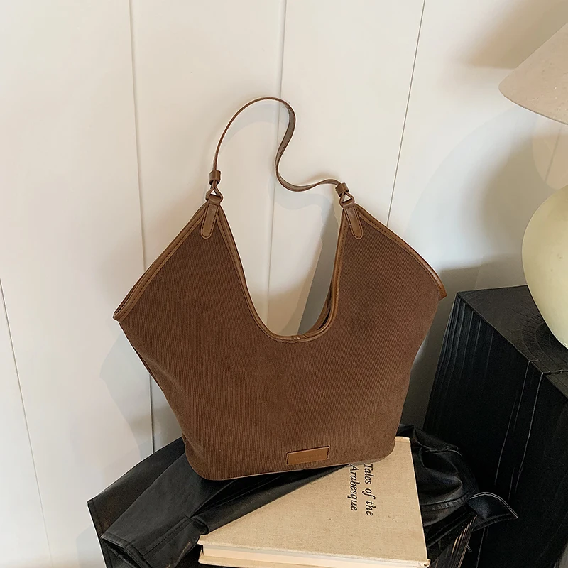 Faux Suede large capacity Simple shoulder bags Sense of luxury commute style 2024 Autumn casual new styles tote bags for women