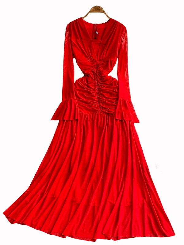 تنورة نسائية مثيرة من V-Ne Bell Sve طويلة Dr للخريف من الشاش الشبكي على شكل حرف a بخصر عالٍ بقصة ضيقة على شكل حرف A دكتور صديقة للبشرة...