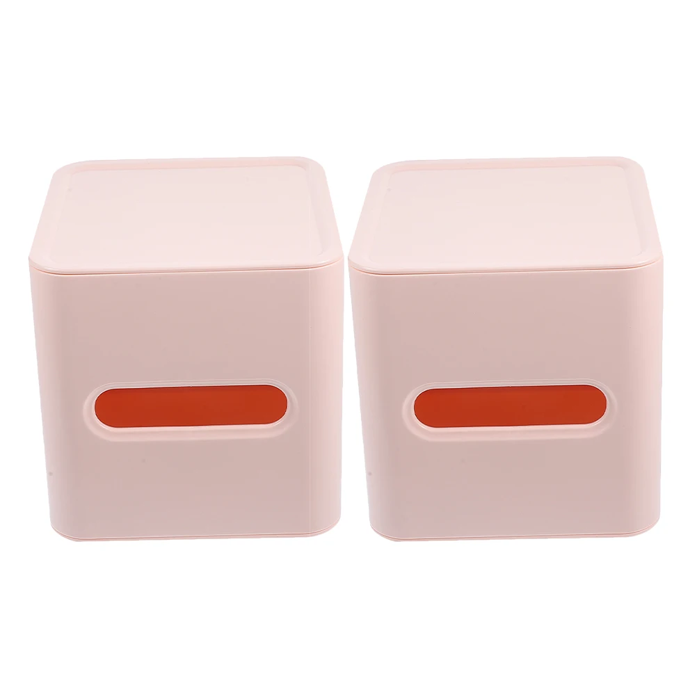 

2 Pcs Tissue Box Storage Wipe Holder Paper Roll Cute Car Dispenser Plastic Container Cover
