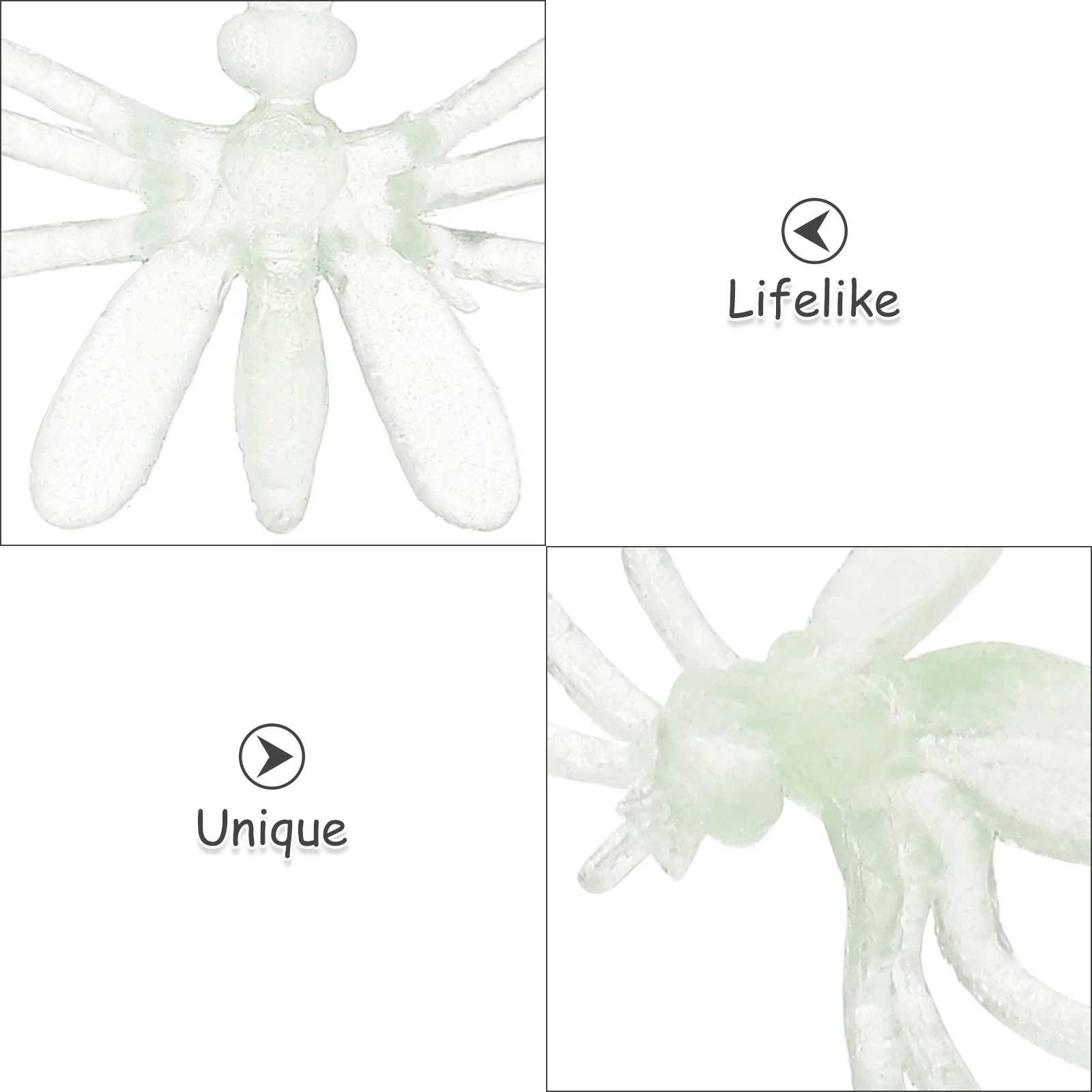 200 Uds. Decoraciones de mosquitos falsos que brillan en la oscuridad fiesta de Halloween interior exterior plástico insecto modelo juguetes broma Gadgets