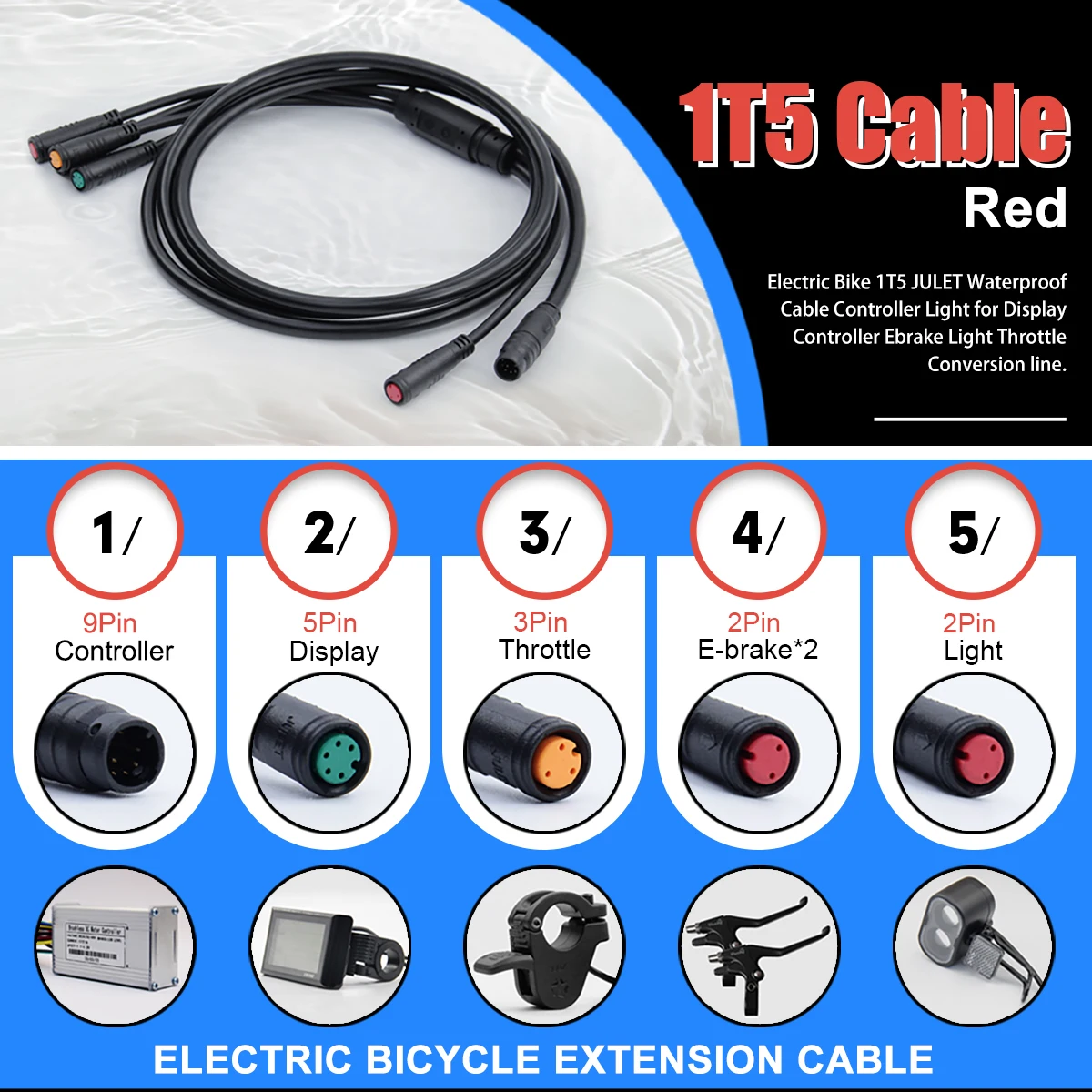 Ebike Sinewave KT Waterproof Controller 36V48V 14A-35A 250W500W1000W1500W LCD4 TF04 Display Electric Bike Conversion Kit Parts