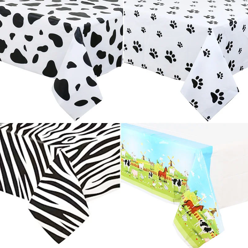 

Disposable tablecloths rectangle animal farm ranch wild leopard print tablecloth party picnic cloth animal tablecloth