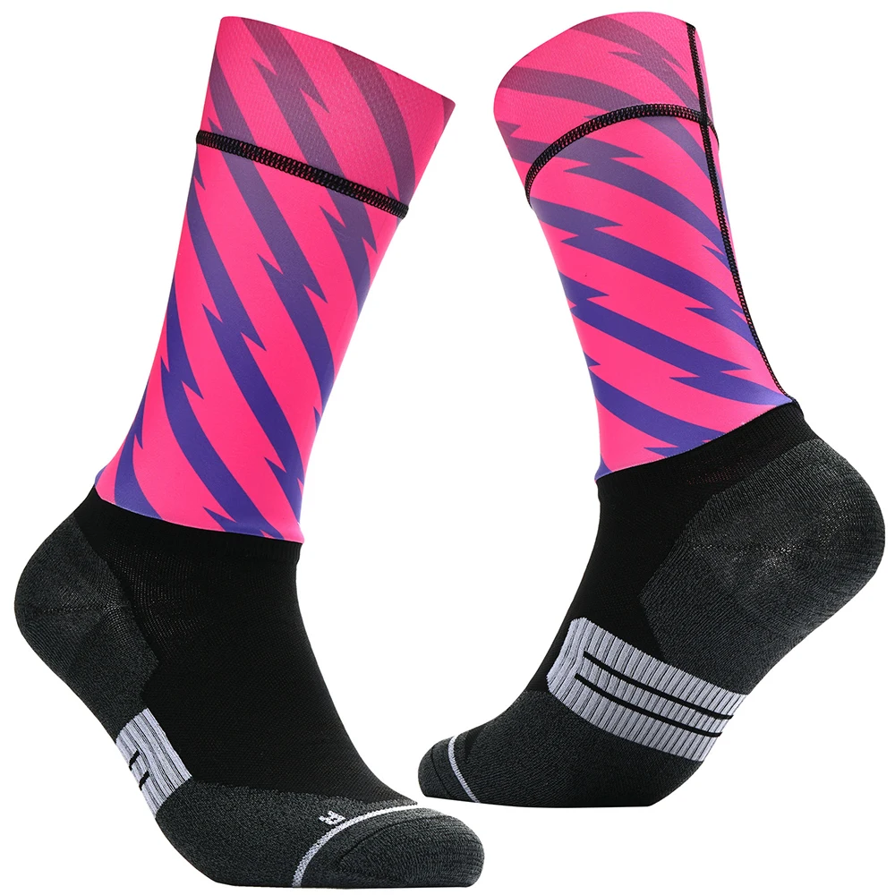 Chaussettes de sport professionnelles non ald respirantes pour homme et femme, accessoire de cyclisme, de course, de vélo, à compression