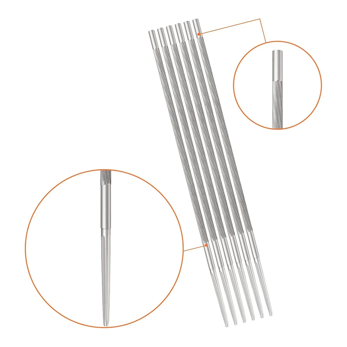 라운드 체인 샤프닝 파일, 체인톱 핸드 파일, IALJ-7 인치, 32 인치, 6 개, 3/8 인치 피치 체인