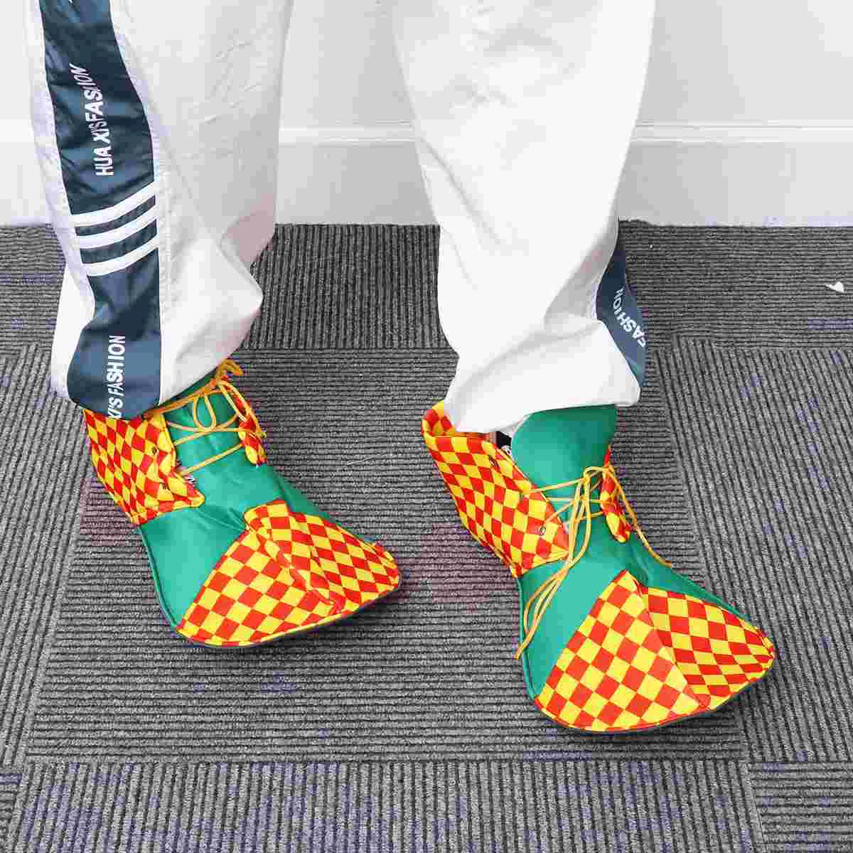 A Pair of Average Size Clown Shoes Bright Color Halloween Costume Clown Shoes for Women Men clown shoes for adult men