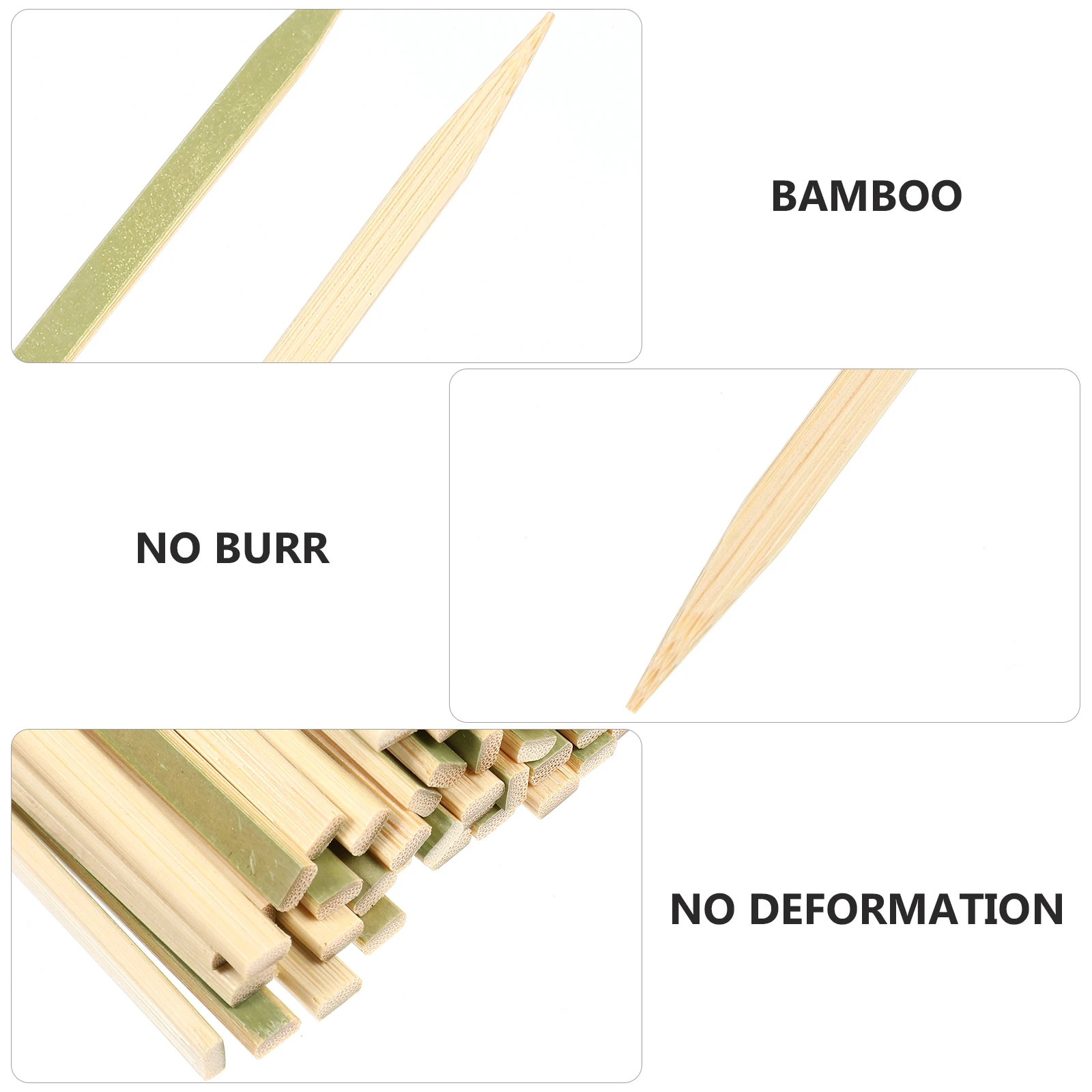 

200pcs Bamboo Skewers Disposable Long Food Sticks For Grilling Bbq Roasting Campfire Fondue Lightweight Smooth Surface Easy