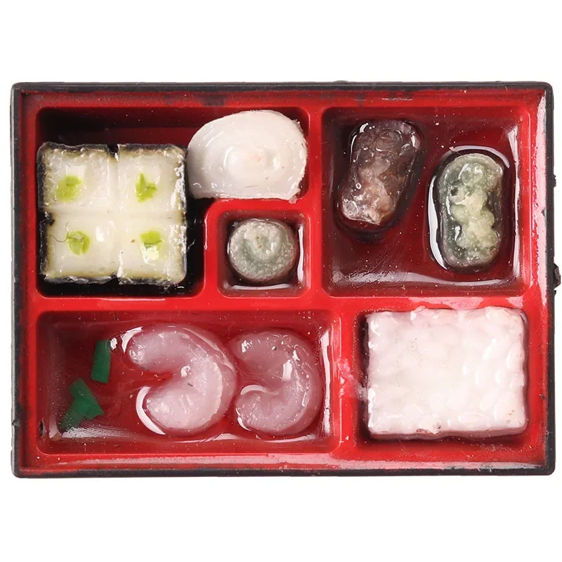 Itens para casa de bonecas em miniatura, mini coisas de sushi, comida rápida, almoço, salmão 1:12, casas de boneca bjd, acessórios de cozinha, modelo de brinquedos ob11