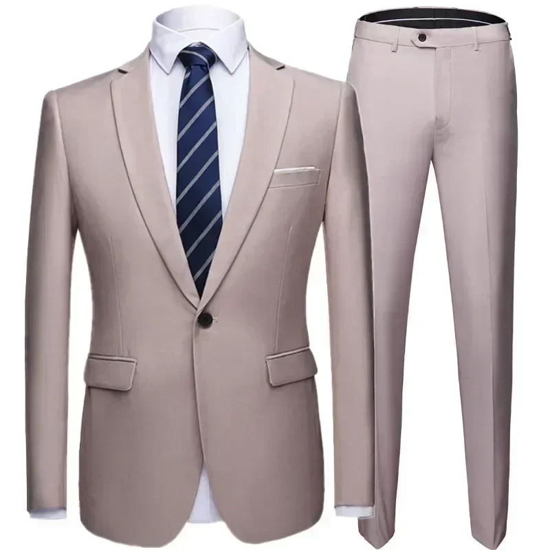 

Groom Wedding Dress Blazer Pants 2 Piece Set / Male Business High-end Classic Dress Suit Trousers Casual Banquet 20 Colors