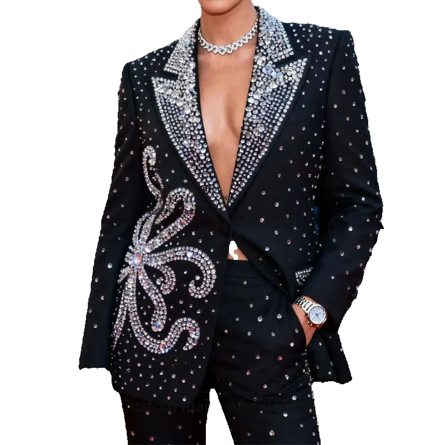 

Модные элегантные платья невесты с бриллиантами по индивидуальному заказу, блестящие роскошные женские костюмы с грудью, смокинг для банкета и вечеринки костюм женс