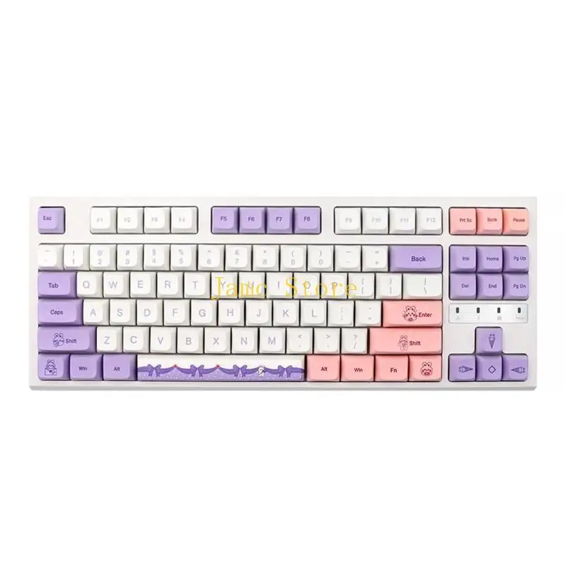 LX0B 147 Tasten/Set, XDA-Profil, benutzerdefinierte Lavendel-Tastenkappen, PBT-Farbsublimations-Tastenkappen für