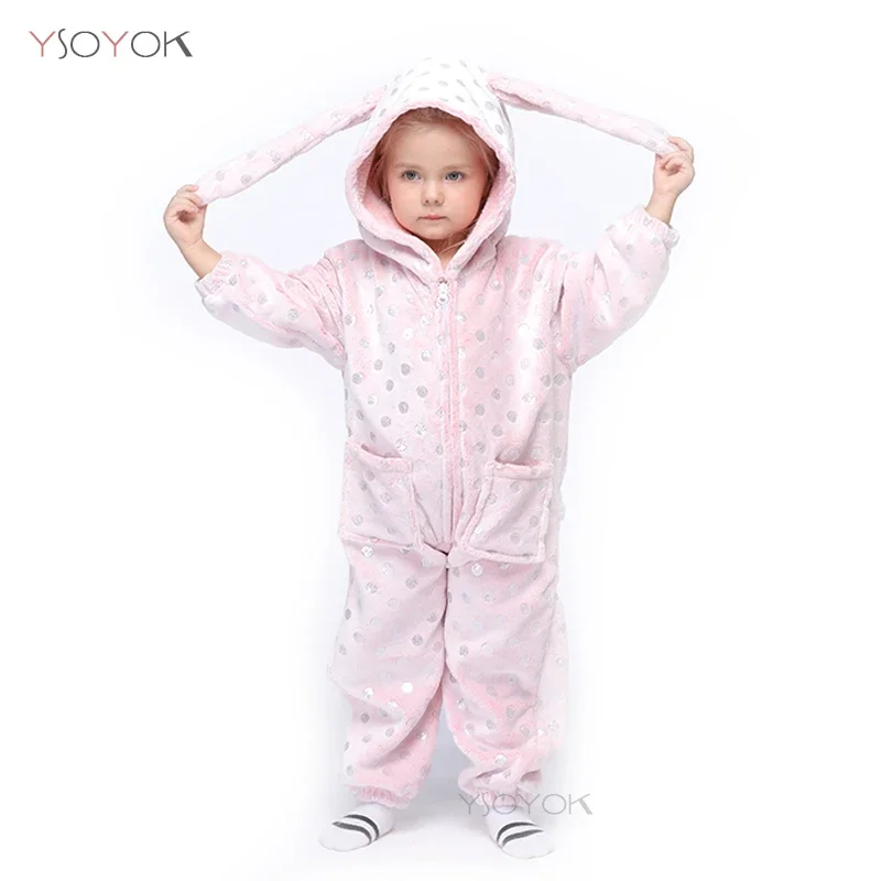 Kigurumi Children's Pajamas For Boys Girls Unicorn Pajamas Flannel Kids Panda Pijamas Suit Animal Sleepwear Winter Cat Onesies