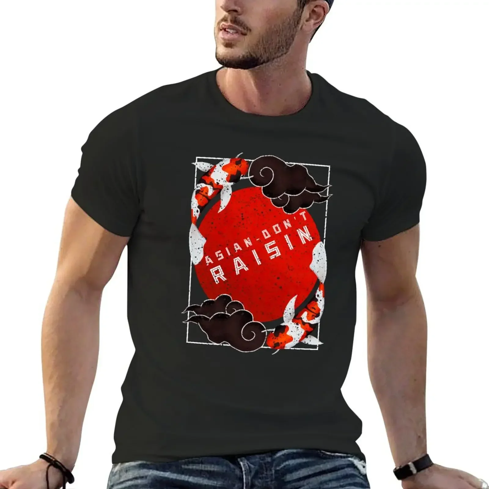 Asian don't raisin with Koi Fish Modern T-Shirt man t shirt plus sizes men t shirts high quality