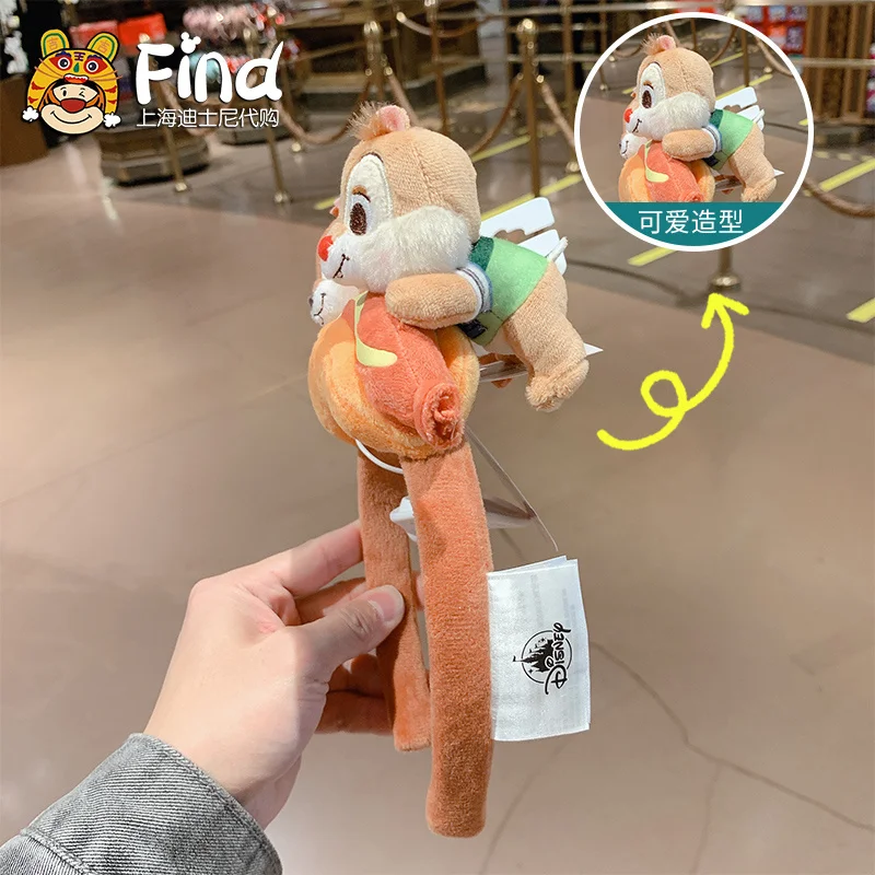 New Disney Genuine License Chip 'n' Dale Eat Hot Dog/summer Watermelon Cartoon Kawaii Plush Hairband Girl Christmas Present Kids