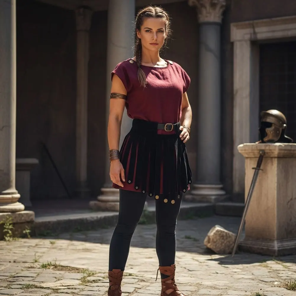 Gonna costume retrò romana rinascimentale - Costume da abito con armatura in pelle medievale vichinga nordica per accessori decorativi da vestire