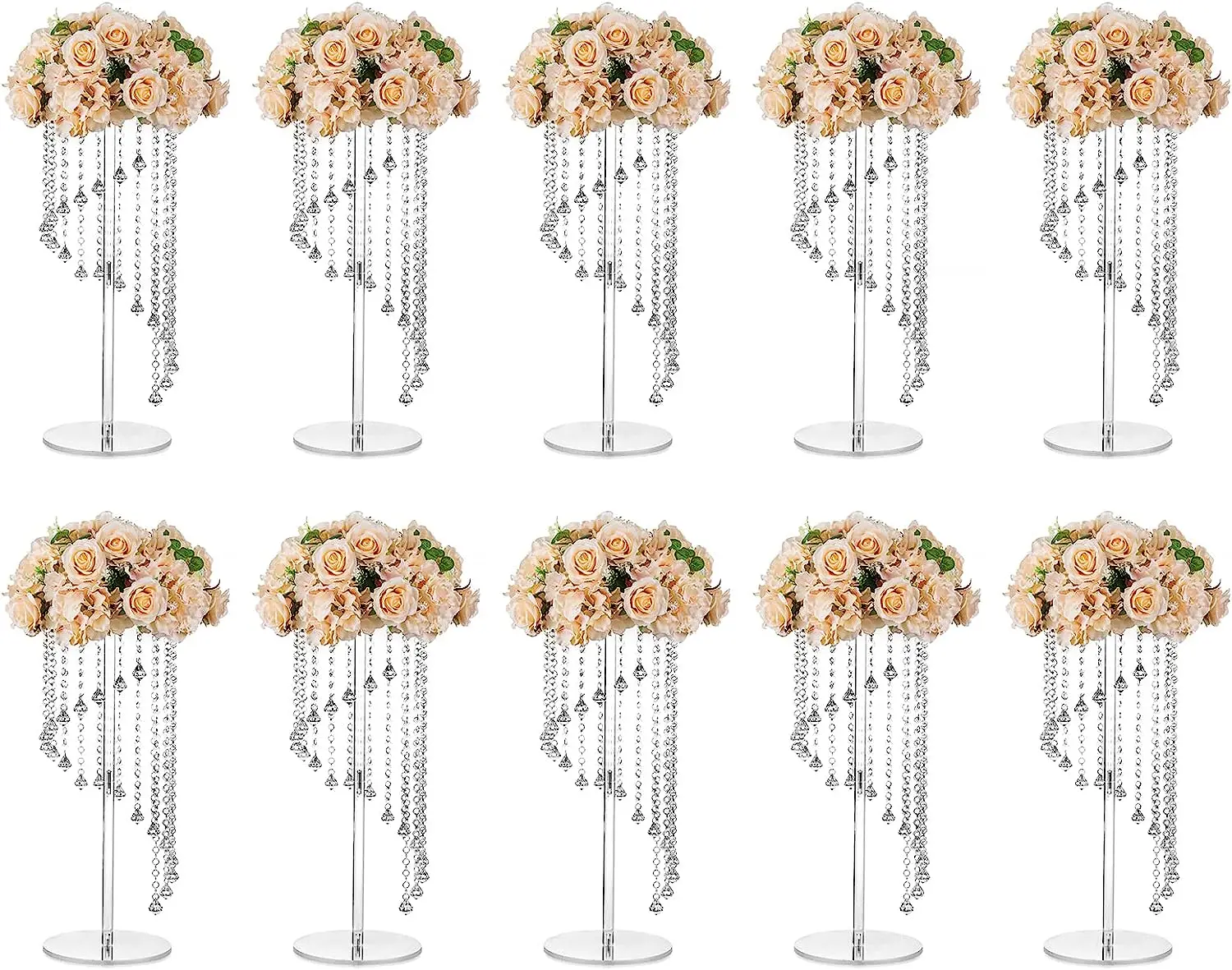 

10Pcs 50/90 70/100 cmWedding Centerpieces Acrylic Vase Stands for Crystal Centerpiece Table Decorations Wedding Decoration 2733