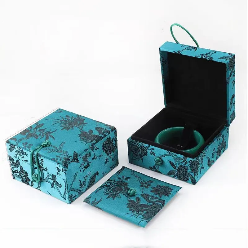 Floral Bracelet Bangle Boxes Luxury Chinese Style Silk Brocade Jewelry Gift Cases Women Men Storage Box Decorative