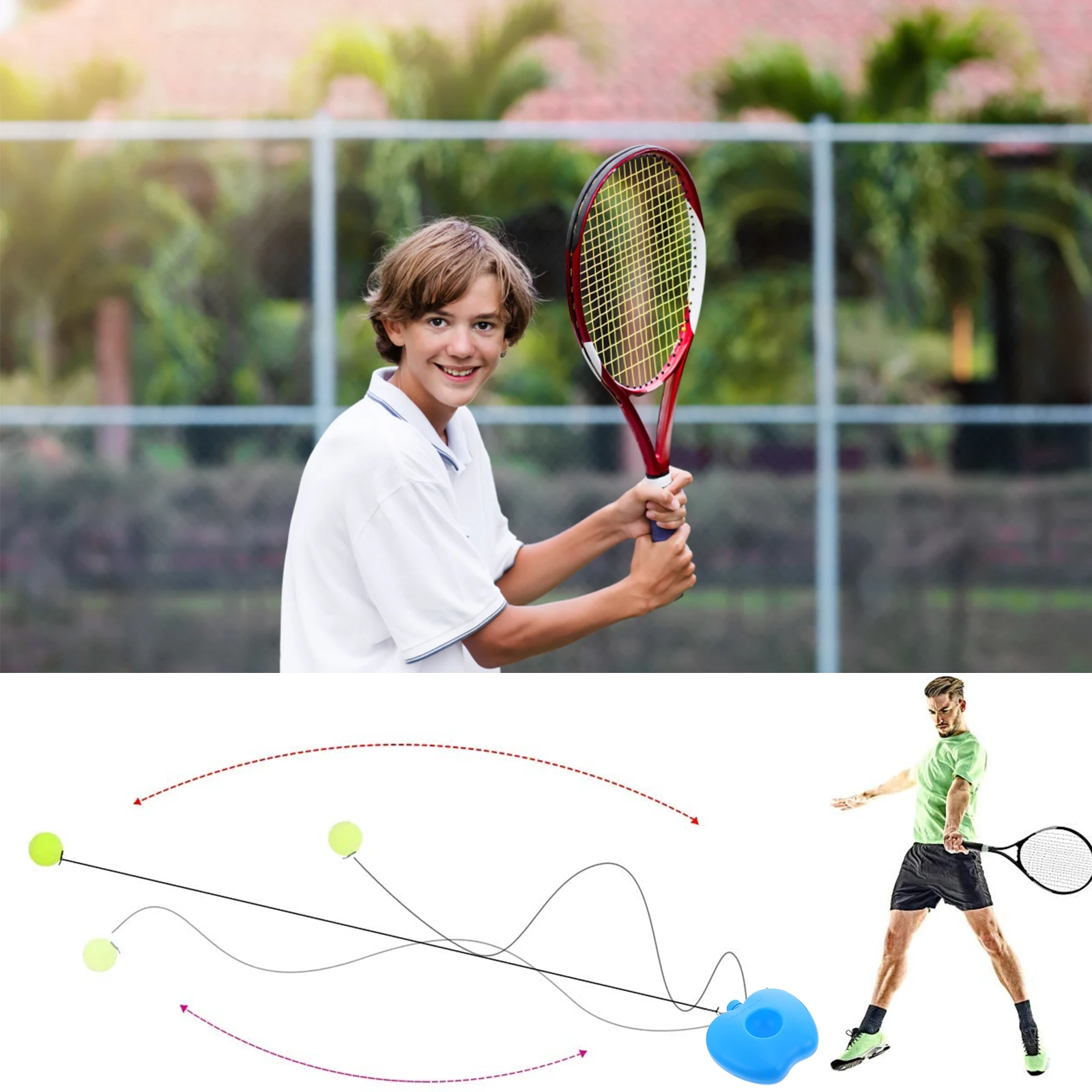 

Tennis Trainer Equipment Plastic Base Rebounder Sports Toy Blue Color Training Set Accessories For Tennis Fans Outdoor Indoor