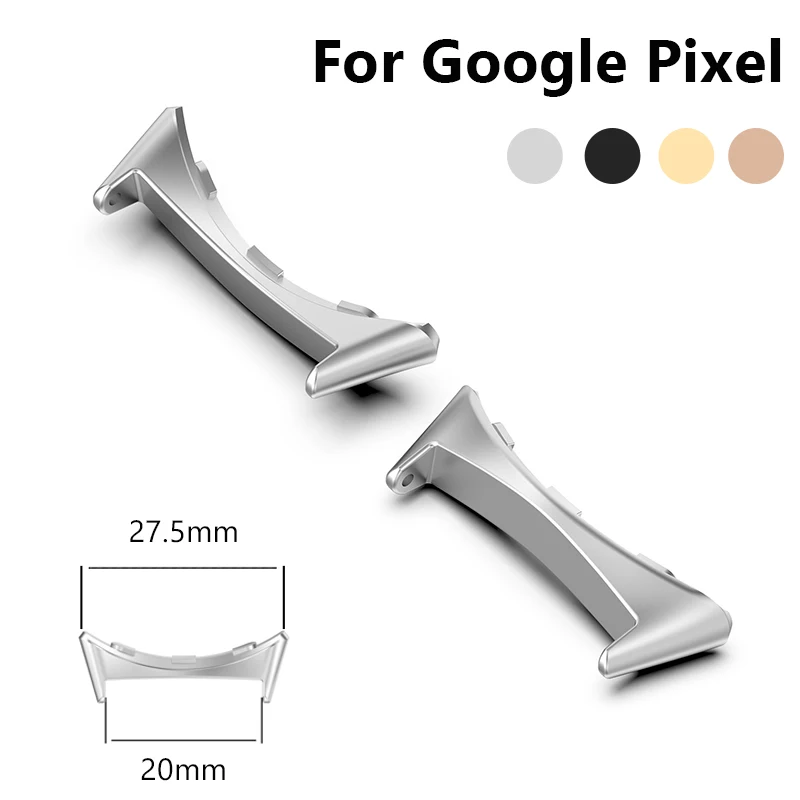 1Pair Adapter Connector For Google Pixel 20mm Watch Strap Stainless Steel Metal Plug Bracelet Steel Leather Band Wholesale