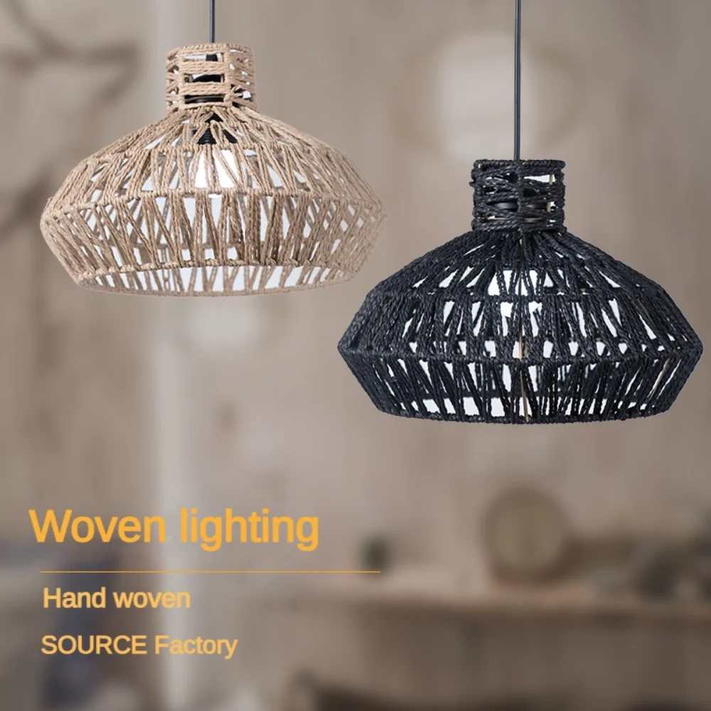 

Retro Style Pendant Lamp Shade Ceiling Light Shade Woven Hanging Lamp Shade Lampshade Pendant Light Shade for Hotel Dining Room