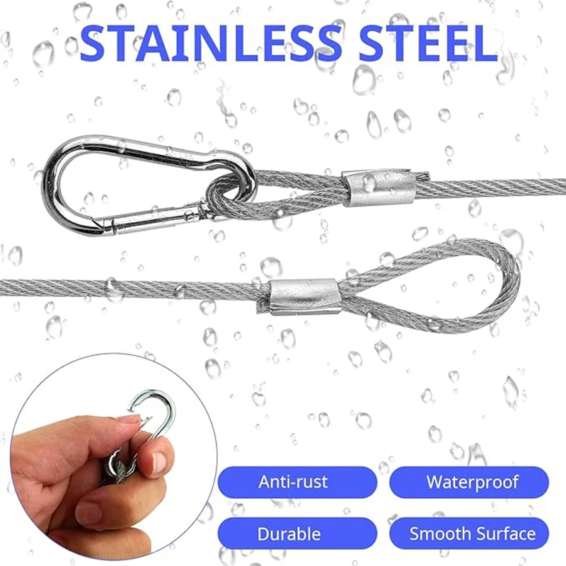 10Pcs/Lot High Quality Silver Cable Safety Steel Lock Wire Safe Rope Locks Led Par Light Duty Quick Release Pin Flexible Thin