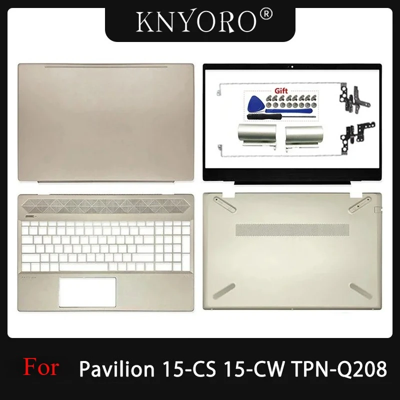 

Новинка для ноутбука Pavilion 15-CS 15-CW TPN-Q208 TPN-Q210, задняя крышка ЖК-дисплея, передняя рамка, петли, верхняя часть упора для рук, нижняя часть корпуса, золото L28379-001