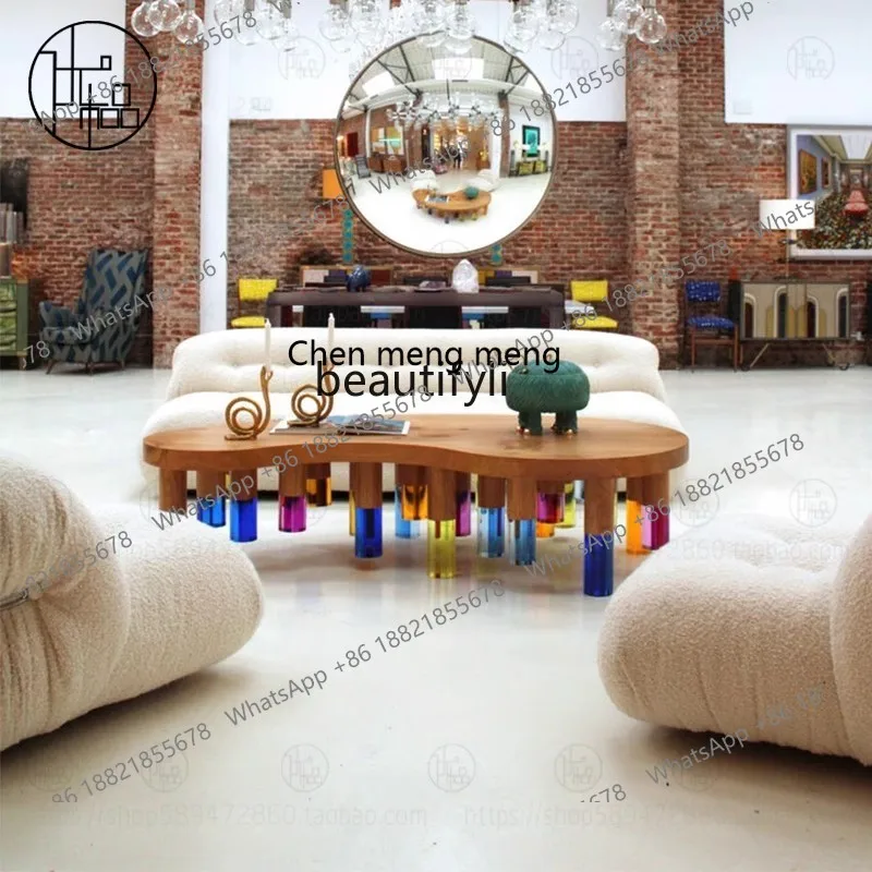 Acrylic coffee table, living room sofa, modern and simple, lobby leisure and entertainment coffee table