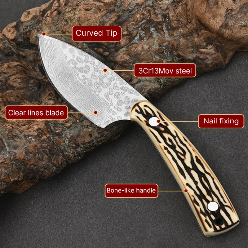 Kitchen Boning Knife Stainless Steel 3CR13Mov Fruit Knife Mongolia Meat Eating Knife Sharp Blade Butcher Knife Kitchen Supplies