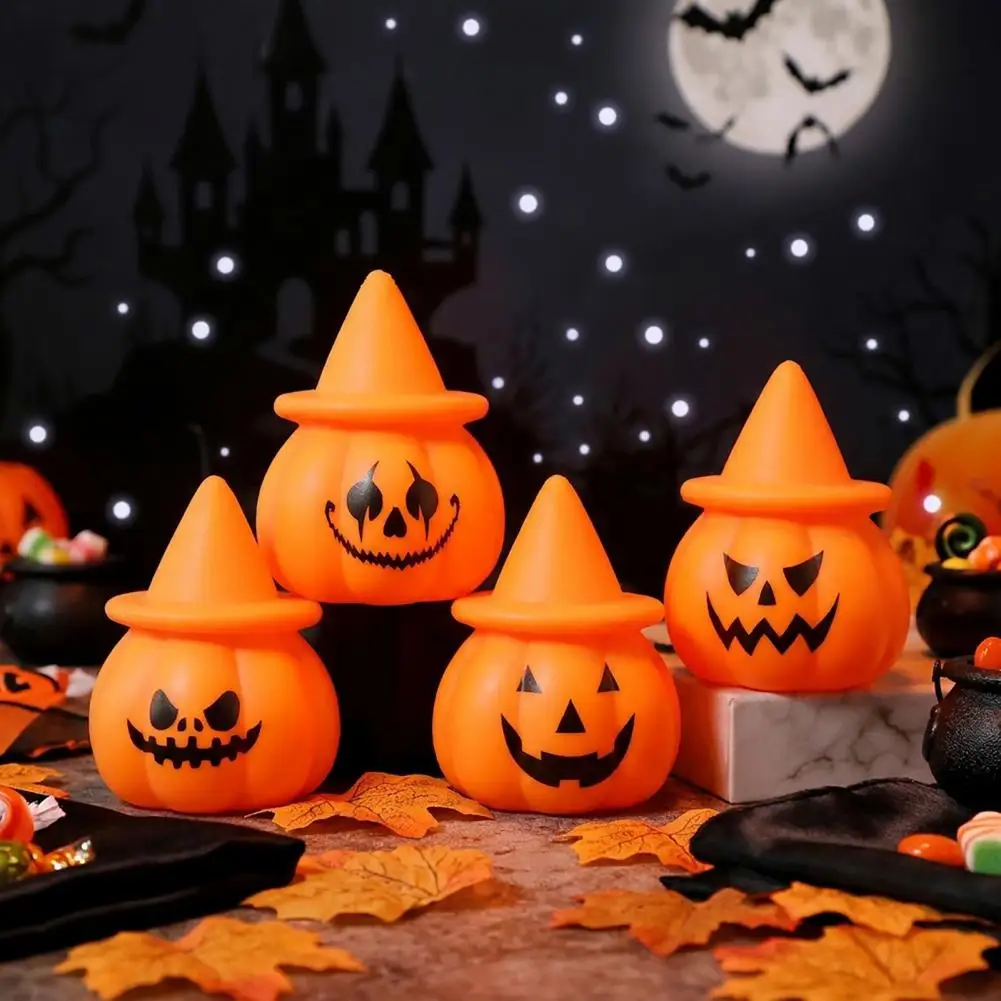 Halloween Pumpkin Decoration Pumpkin Face Light Halloween Pumpkin Night Light Led Witch Hat Lamp Spooky Cartoon for Holiday