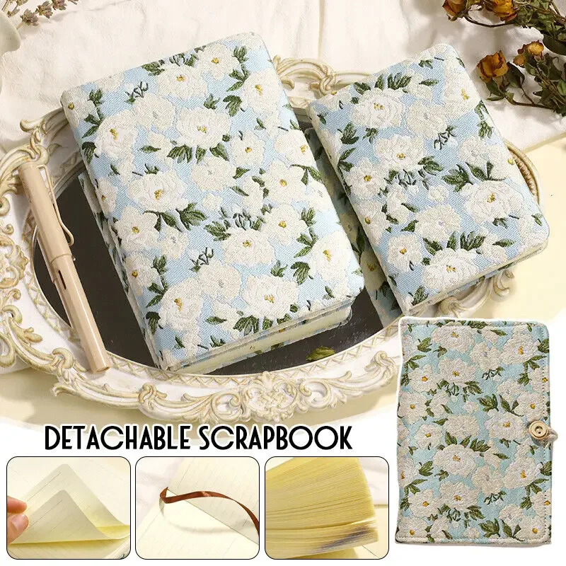 A5 a6 pastas destacáveis scrapbook caderno floral escrita livro em branco portátil estudantes blocos de notas material escolar escritório
