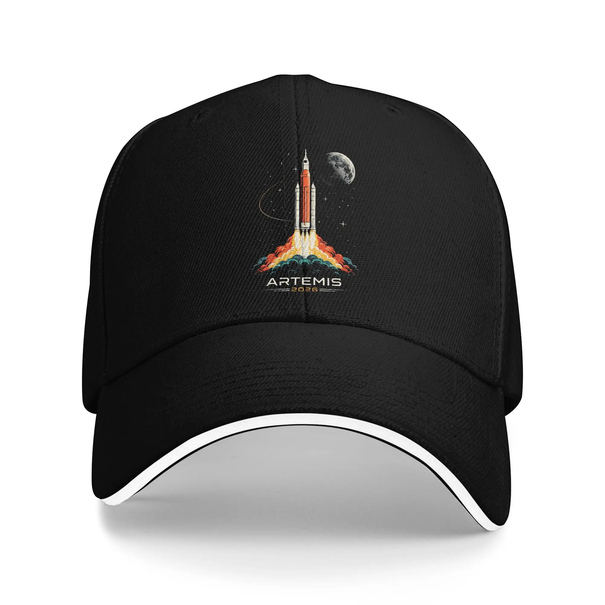 Spring Artemis II Space Rocket Launch Mission to The Moon Artemis 2 Baseball Cap Outdoor Casual Print Trucker Hat Baseball Caps