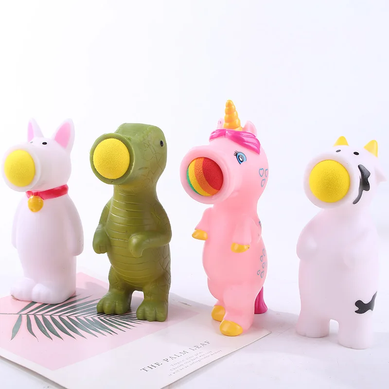 1 ensemble balle de tir Animal dinosaure jouet mignon Anti-Stress balle presser jouets doux collant soulagement du Stress jouet drôle cadeau enfants jouet