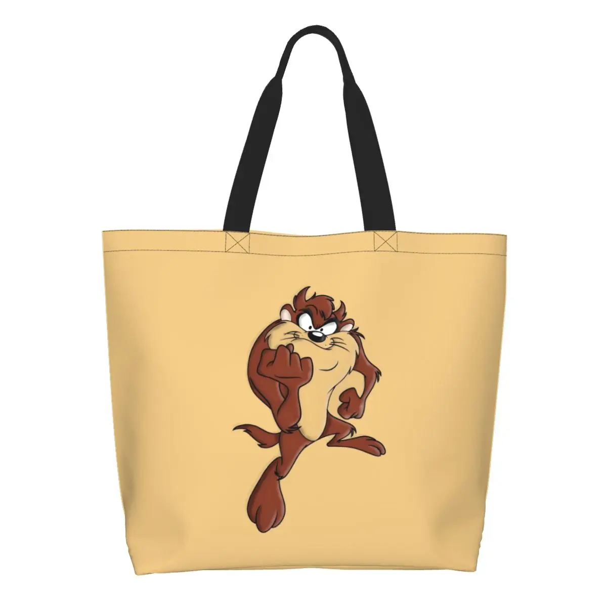 

Custom Fashion Tasmanians Devils Shopping Tote Bag Recycling Animated Cartoon Grocery Canvas Shoulder Shopper Bag