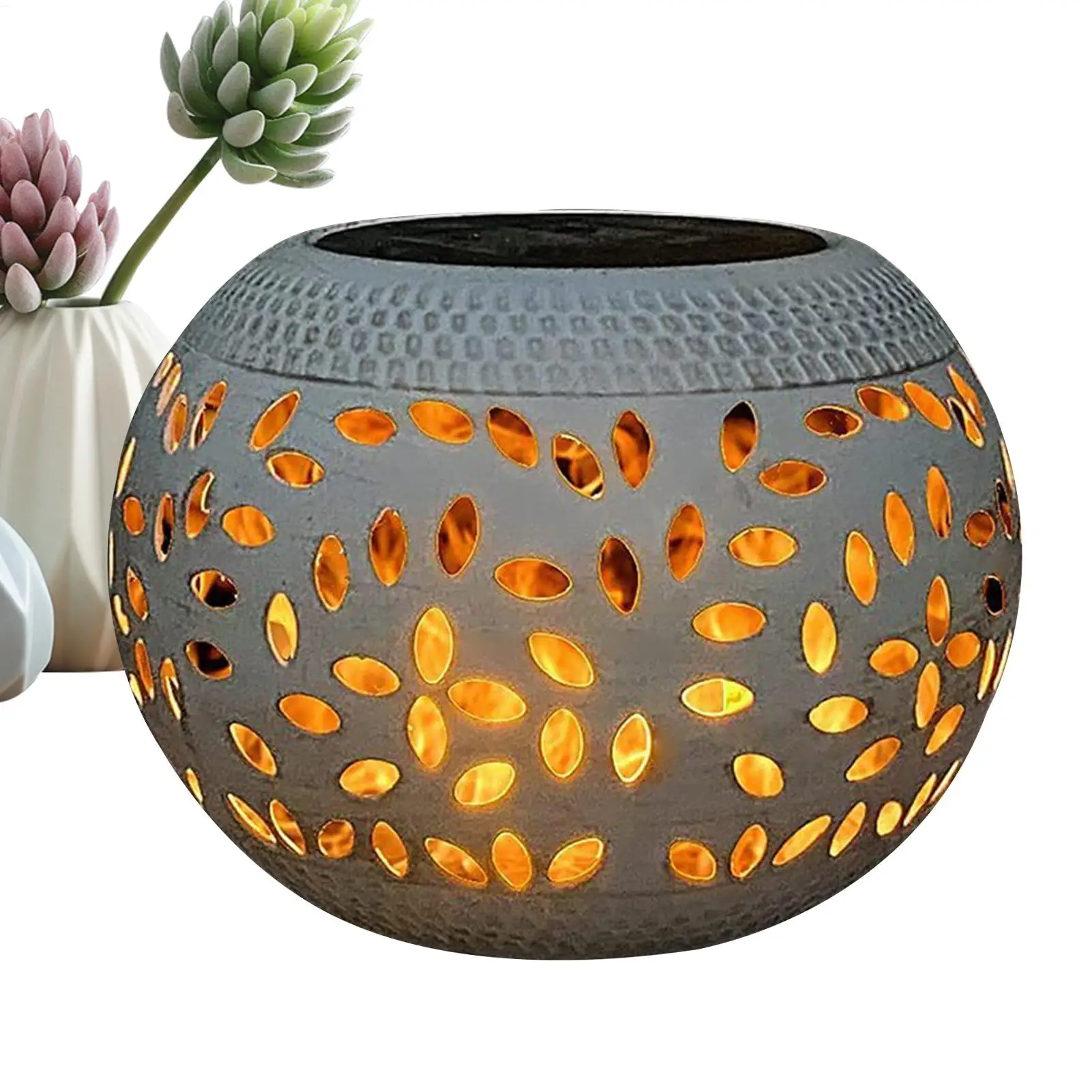 

Waterproof Solar Powered Lights Garden Vintage Outdoor Decorative Hollow Solar Lantern for Garden Camping Light