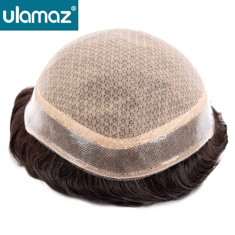 

Most Durable Men's Wigs Silk Base Male Hair Prosthesis Natural Scalp Hair System For Man Diamond Lace PU Wigs Toupee Human Hair