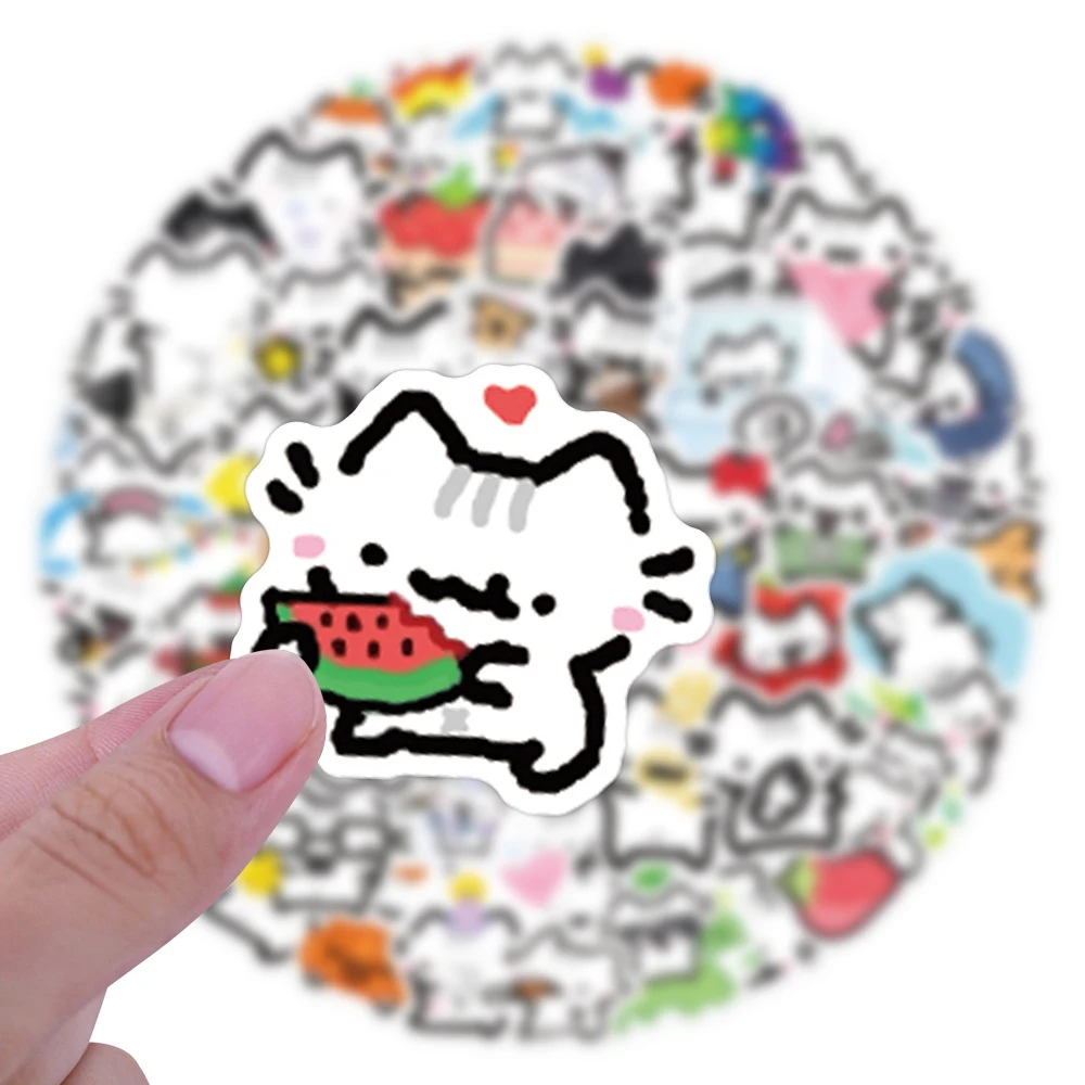 

10/30/90pcs Creative Black Line Little Cat Stickers Cute Cartoon Graffiti Decals Laptop Luggage Phone Bike Waterproof Decals Toy